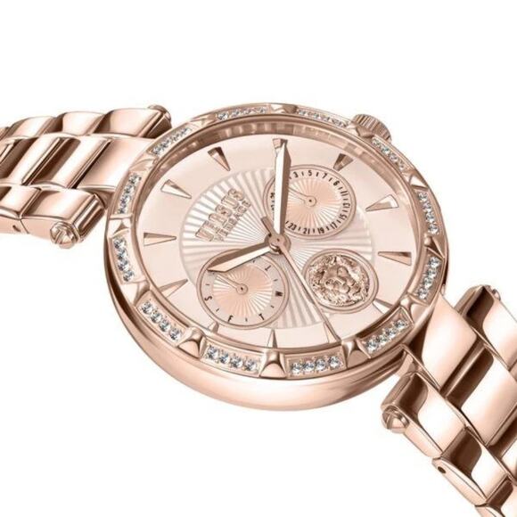 VERSUS VERSACE Swarovski Crystal & Rose Goldtone Stainless Steel Bracelet - NWT - Picture 2 of 4